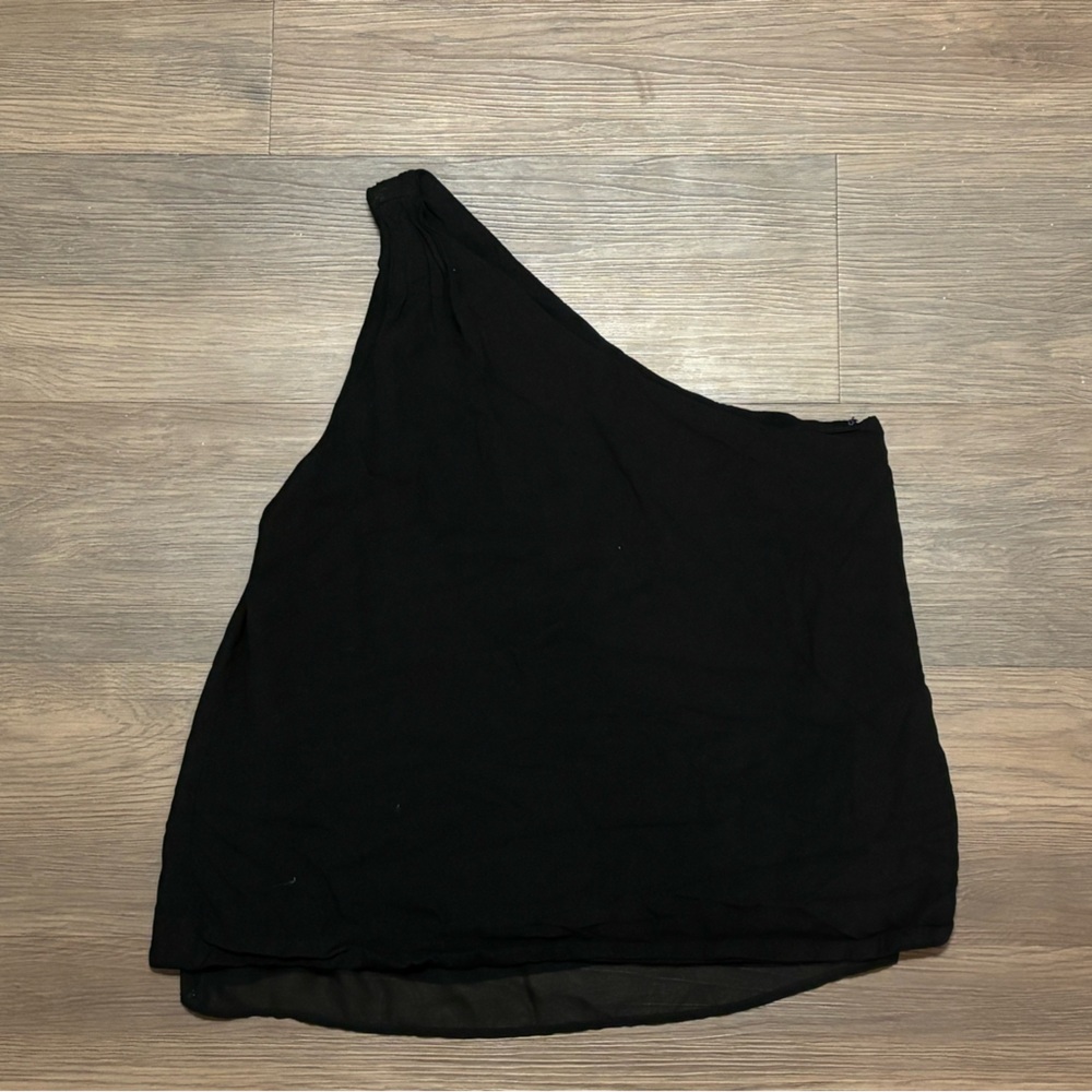 One shoulder black top from LOFT